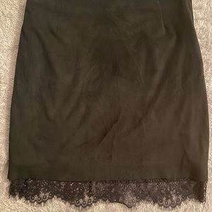H&M Suede Lace-Up Mini Skirt